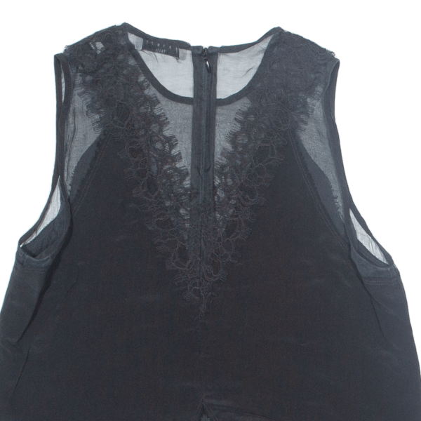 SANDRO PARIS Womens Top Black Sleeveless Silk S Supply