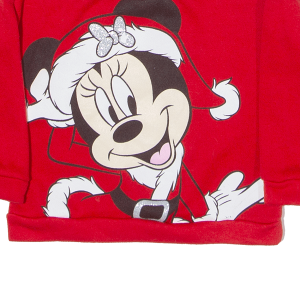 DISNEY Christmas Minnie Mouse Girls Sweatshirt Red 3Y For Sale