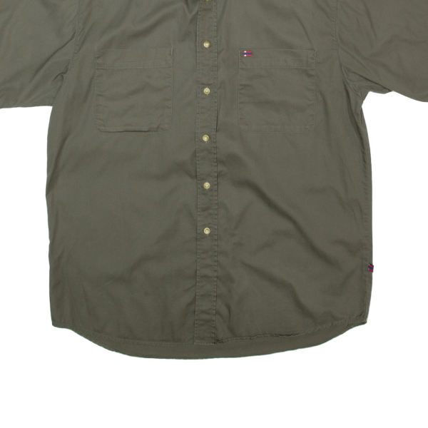 BUGLE BOY Mens Plain Shirt Green M on Sale