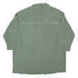 Embellished Pearl Womens Shirt Green 90s 3 4 Sleeve L on Sale