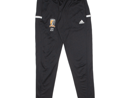 ADIDAS Hoosier FC Mens Track Pants Black Tapered S W28 L30 Fashion