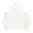 CHAMPION Cropped Womens Cream Hoodie Full Zip L Hot on Sale