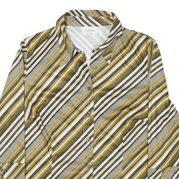 CANDA Womens Shirt Gold Striped UK 14 Sale