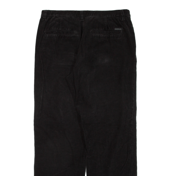 CALVIN KLEIN JEANS Womens Corduroy Trousers Black Regular Straight W34 L30 Sale