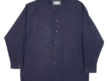 AMB Mens Plain Shirt Blue Viscose Long Sleeve XL Online Hot Sale