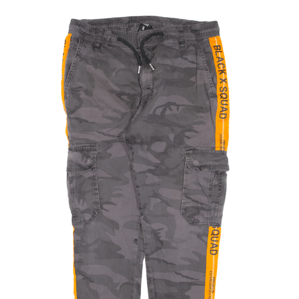 BLACK SQUAD Cargo Camo Womens Trousers Grey Regular Tapered W30 L27 Online Hot Sale