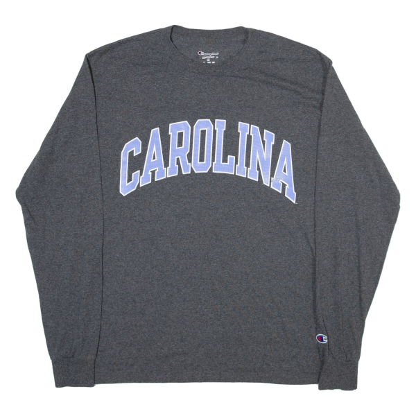 CHAMPION Carolina Mens T-Shirt Grey Long Sleeve USA M Online now