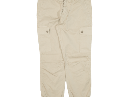 40WOFT Cargo Womens Trousers Beige Regular Tapered W30 L25 on Sale