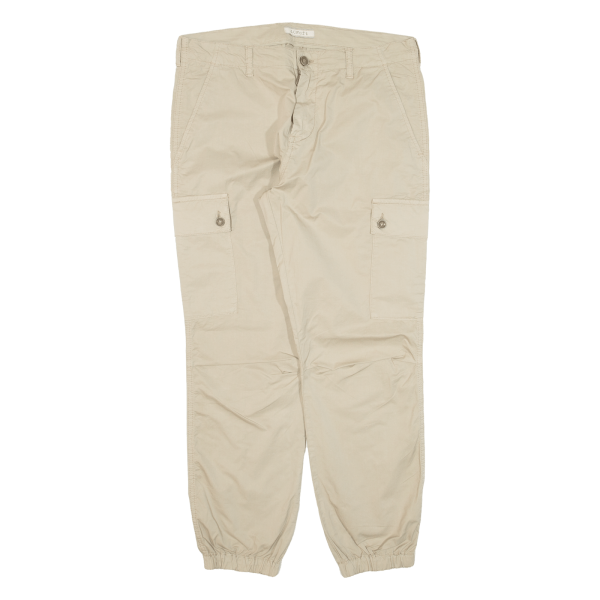 40WOFT Cargo Womens Trousers Beige Regular Tapered W30 L25 on Sale