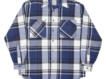 C&A Mens Heavy Shirt Blue Plaid Long Sleeve M Online Sale