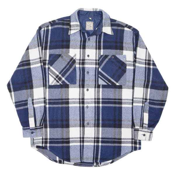 C&A Mens Heavy Shirt Blue Plaid Long Sleeve M Online Sale