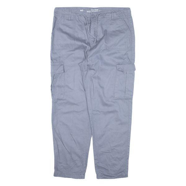 CLOCKHOUSE Cargo High Rise Womens Trousers Blue Relaxed Tapered W34 L26 Online now