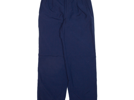 DATTI Womens Trousers Blue Regular Straight Wool W28 L28 Online Hot Sale