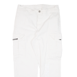 9N1M SENSE Cargo Womens Trousers White Regular Straight W34 L26 Online Sale