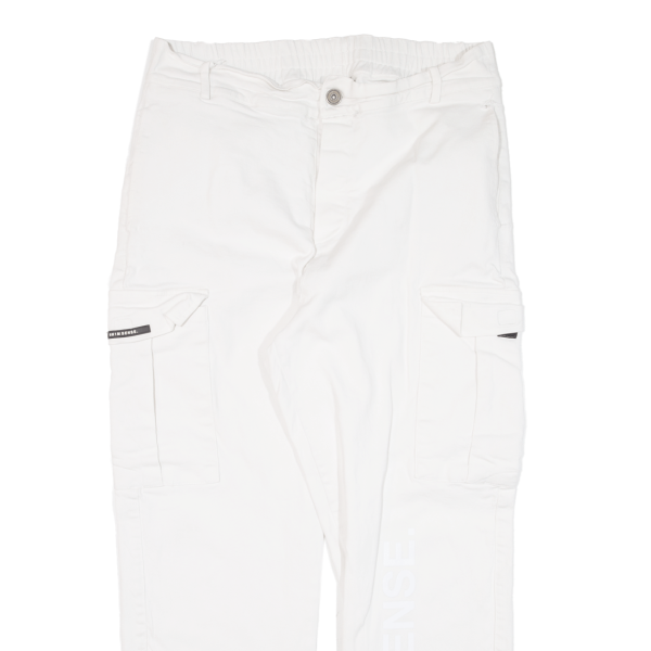 9N1M SENSE Cargo Womens Trousers White Regular Straight W34 L26 Online Sale