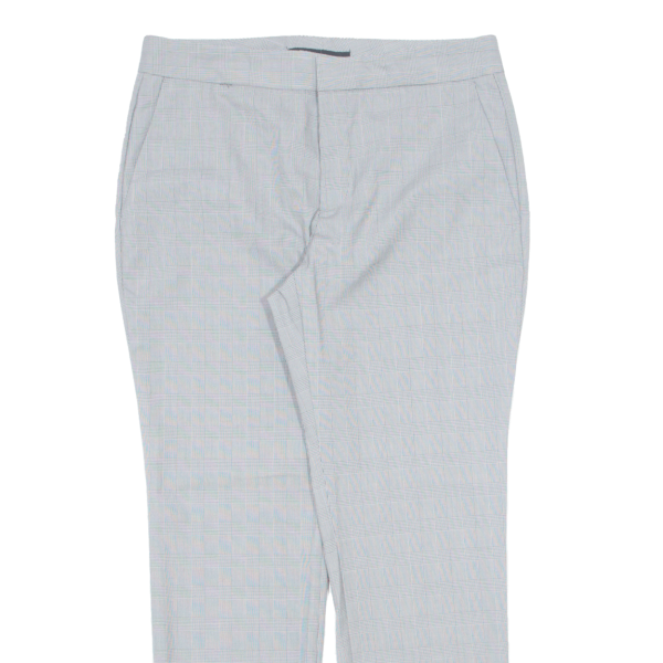 ZARA Check Womens Trousers Grey Regular Tapered W30 L27 on Sale