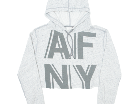 ABERCROMBIE & FITCH Cropped Womens Grey Hoodie S Cheap