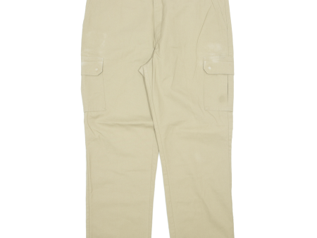 DICKIES Cargo Workwear Mens Trousers Beige Regular Straight W40 L32 on Sale