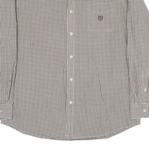 CHAPS Mens Shirt Grey Check Long Sleeve L For Cheap