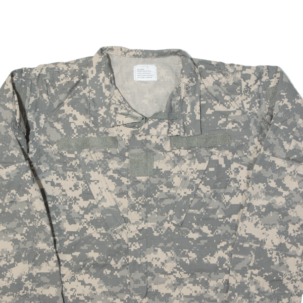 Army Mens Military Jacket Grey 90s Camouflage L For Cheap