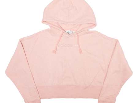 ADIDAS Cropped Womens Pink Hoodie UK 14 Online Hot Sale