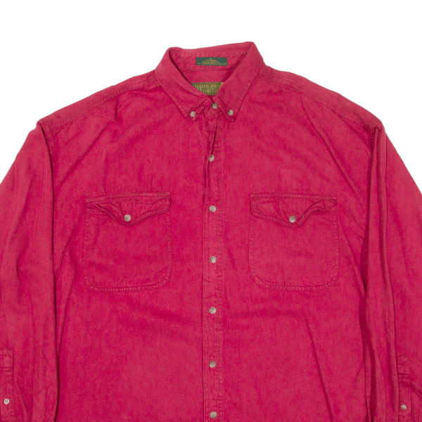 ATHENTIC GFC Mens Plain Shirt Red Long Sleeve XL For Cheap