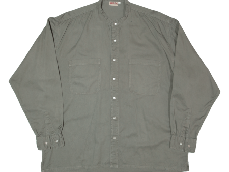 FREE LOOK Mens Plain Shirt Green Long Sleeve XL For Sale