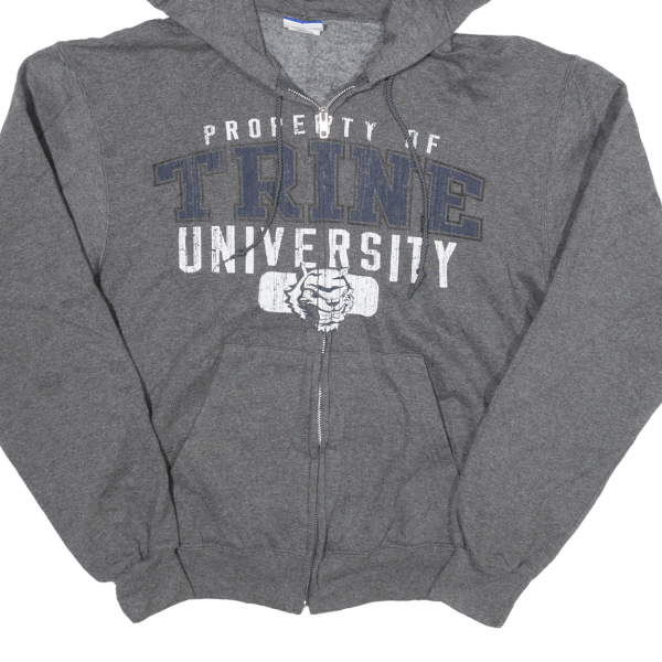 CHAMPION Trine University Mens Grey Hoodie Full Zip USA S Online Sale