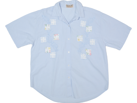 KNOWHOW Womens Shirt Blue 90s Floral L Online Hot Sale