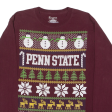 CHAMPION Penn State Christmas Mens T-Shirt Maroon Long Sleeve M For Discount