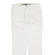 DOCKERS Flex Comfort Khaki Mens Trousers Cream Slim Straight W32 L30 Hot on Sale