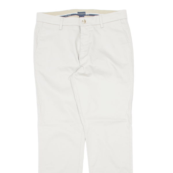 DOCKERS Flex Comfort Khaki Mens Trousers Cream Slim Straight W32 L30 Hot on Sale