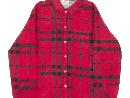 DICKIES Womens Lumberjack Jacket Red Flannel Plaid XL Fashion