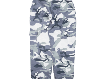 Cargo Camo Womens Trousers Blue Loose Tapered W25 L23 Fashion