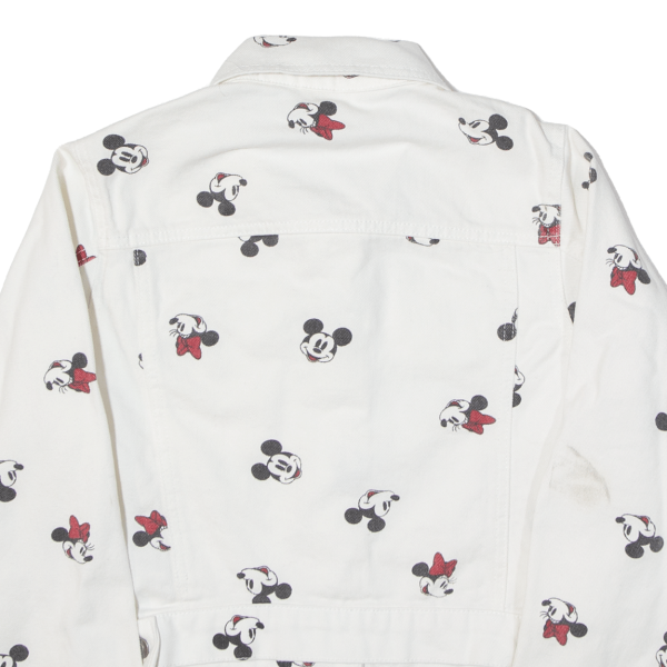 DISNEY Mickey Mouse Girls Denim Jacket White M Cheap