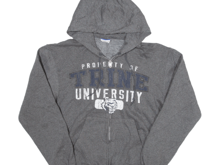 CHAMPION Trine University Mens Grey Hoodie Full Zip USA S Online Sale