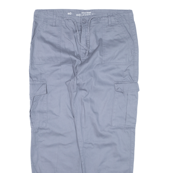 CLOCKHOUSE Cargo High Rise Womens Trousers Blue Relaxed Tapered W34 L26 Online now