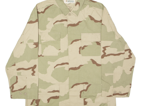 BRENTS Mens Military Jacket Beige Camouflage L For Sale