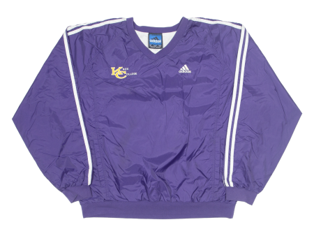 ADIDAS TEAM Knox College Training Mens Sweatshirt Purple 90s USA L Hot on Sale