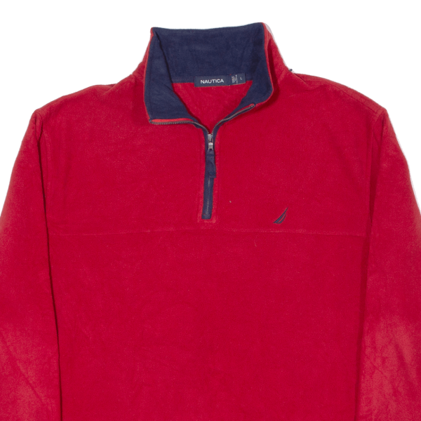 NAUTICA Mens Fleece Red 1 4 Zip L For Discount