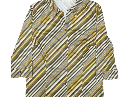 CANDA Womens Shirt Gold Striped UK 14 Sale