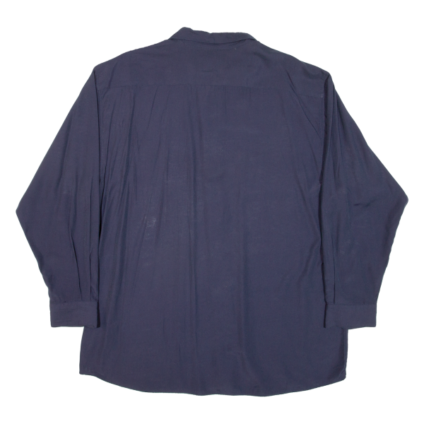 AMB Mens Plain Shirt Blue Viscose Long Sleeve XL Online Hot Sale