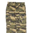 AOWOFS Fleece Lined Cargo Camo Mens Trousers Green Regular Straight W36 L28 Hot on Sale