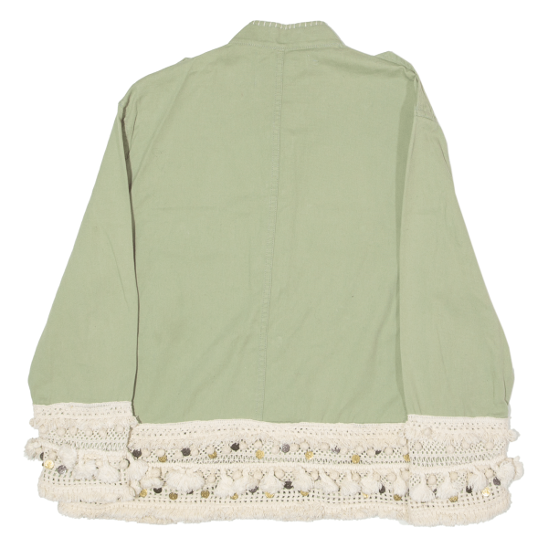 ZARA WOMAN Lace Details Womens Chore Jacket Green L Discount