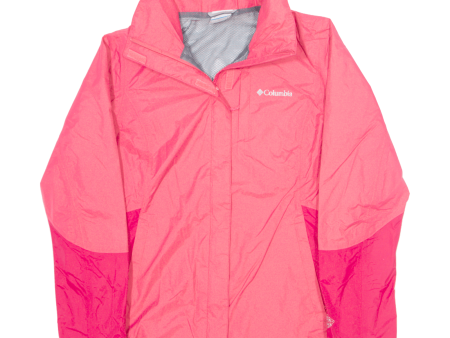 COLUMBIA Womens Rain Jacket Pink Nylon S Online