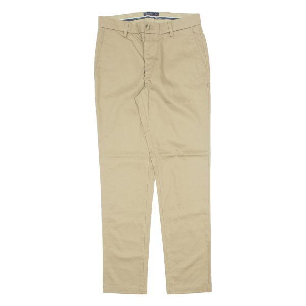 DOCKERS Flex Comfort Khaki Mens Trousers Beige Slim Tapered W30 L32 Cheap