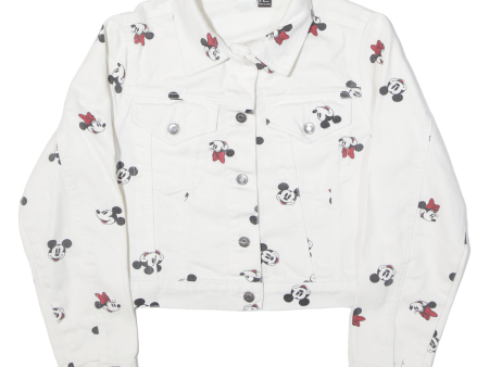 DISNEY Mickey Mouse Girls Denim Jacket White M Cheap