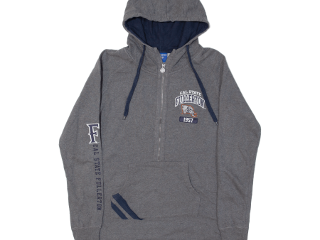 CHAMPION Cal State Fullerton 1 2 Zip Womens Grey Hoodie USA L For Discount