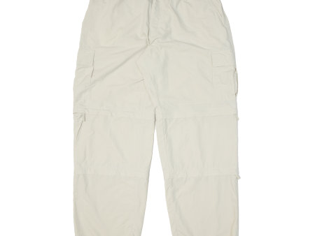 CANDA Outdoor Detachable Leg Mens Trousers Cream Relaxed Tapered W36 L34 on Sale