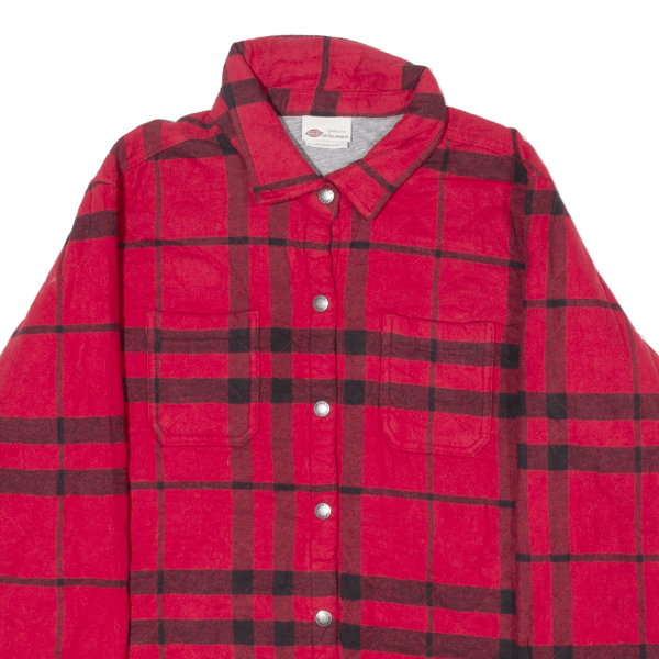 DICKIES Womens Lumberjack Jacket Red Flannel Plaid XL Fashion